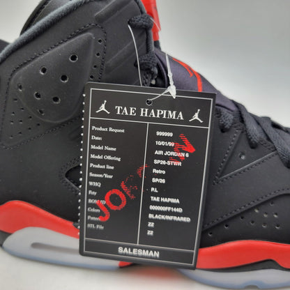 【中古美品】【メンズ】 NIKE ナイキ AIR JORDAN 6 RETRO "INFRARED SALESMAN" CT8529-001 エアジョーダン 6 レトロ スニーカー シューズ 靴 160-260826-ay-12-izu サイズ：28.5cm カラー：BLACK/LT CRIMSON 万代Net店