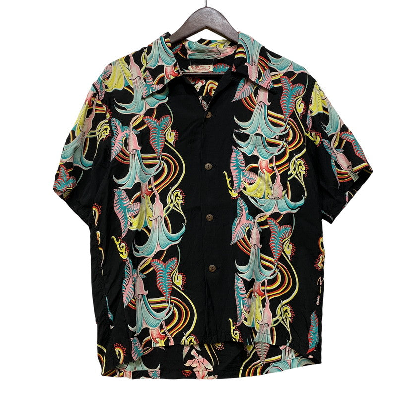 【現状渡し品】【メンズ】 SUN SURF サンサーフ RAYON HAWAIIAN SHIRT M32529 レーヨン ハワイアンシャツ 半袖 145-260903-as-40-izu サイズ：S カラー：ブラック系 万代Net店