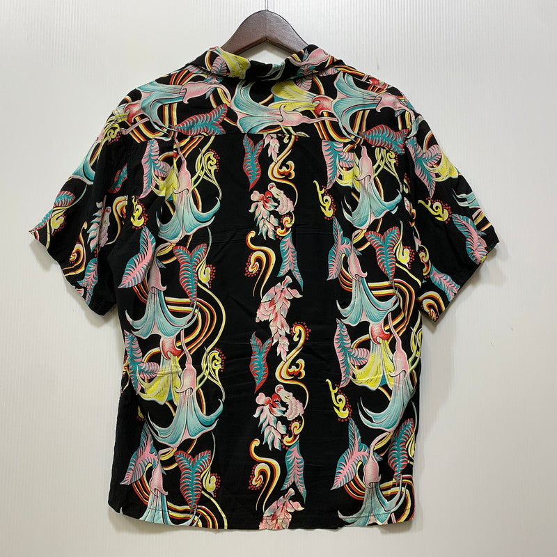 【現状渡し品】【メンズ】 SUN SURF サンサーフ RAYON HAWAIIAN SHIRT M32529 レーヨン ハワイアンシャツ 半袖 145-260903-as-40-izu サイズ：S カラー：ブラック系 万代Net店