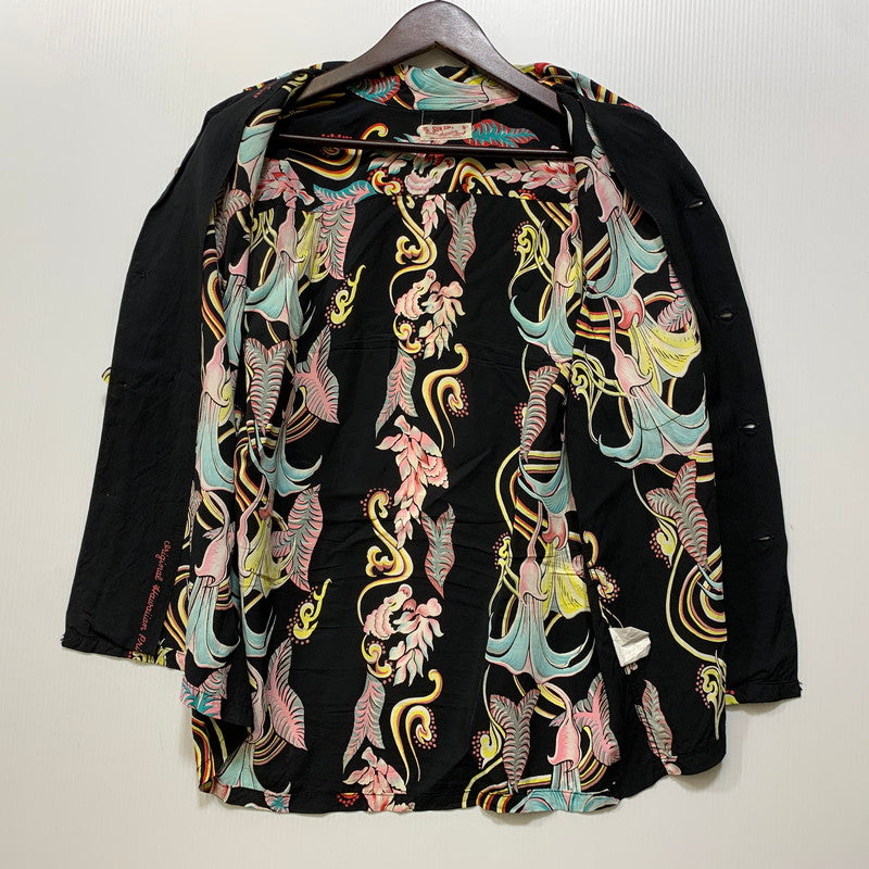 【現状渡し品】【メンズ】 SUN SURF サンサーフ RAYON HAWAIIAN SHIRT M32529 レーヨン ハワイアンシャツ 半袖 145-260903-as-40-izu サイズ：S カラー：ブラック系 万代Net店
