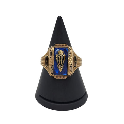 【中古品】【メンズ/レディース】 HERFF JONES ハーフジョーンズ 1966 CLASS RING ガレッジリング 指輪 アクセサリー 192-260826-ay-10-izu カラー：ゴールド×ブルー 万代Net店
