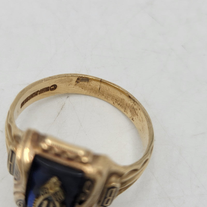 【中古品】【メンズ/レディース】 HERFF JONES ハーフジョーンズ 1966 CLASS RING ガレッジリング 指輪 アクセサリー 192-260826-ay-10-izu カラー：ゴールド×ブルー 万代Net店