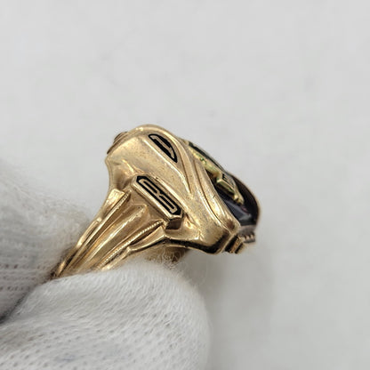 【中古品】【メンズ/レディース】 HERFF JONES ハーフジョーンズ 1966 CLASS RING ガレッジリング 指輪 アクセサリー 192-260826-ay-10-izu カラー：ゴールド×ブルー 万代Net店