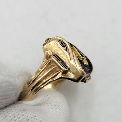 【中古品】【メンズ/レディース】 HERFF JONES ハーフジョーンズ 1966 CLASS RING ガレッジリング 指輪 アクセサリー 192-260826-ay-10-izu カラー：ゴールド×ブルー 万代Net店