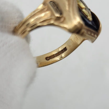 【中古品】【メンズ/レディース】 HERFF JONES ハーフジョーンズ 1966 CLASS RING ガレッジリング 指輪 アクセサリー 192-260826-ay-10-izu カラー：ゴールド×ブルー 万代Net店