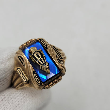 【中古品】【メンズ/レディース】 HERFF JONES ハーフジョーンズ 1966 CLASS RING ガレッジリング 指輪 アクセサリー 192-260826-ay-10-izu カラー：ゴールド×ブルー 万代Net店