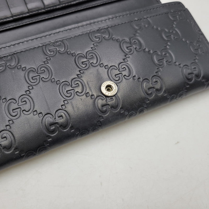 【中古品】【メンズ/レディース】 GUCCI グッチ 481727 2149 グッチ ドリアン グッチシマ ロングウォレット 長財布 181-260903-as-25-izu カラー：ブラック 万代Net店