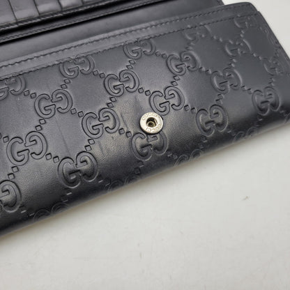 【中古品】【メンズ/レディース】 GUCCI グッチ 481727 2149 グッチ ドリアン グッチシマ ロングウォレット 長財布 181-260903-as-25-izu カラー：ブラック 万代Net店