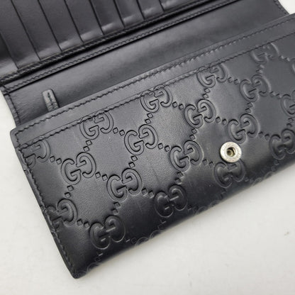 【中古品】【メンズ/レディース】 GUCCI グッチ 481727 2149 グッチ ドリアン グッチシマ ロングウォレット 長財布 181-260903-as-25-izu カラー：ブラック 万代Net店