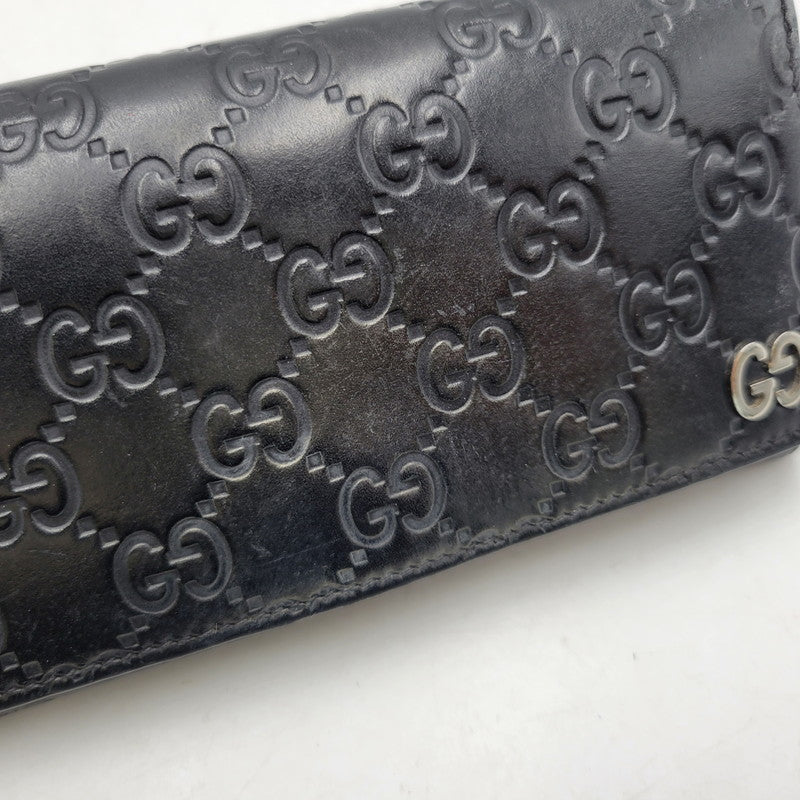 【中古品】【メンズ/レディース】 GUCCI グッチ 481727 2149 グッチ ドリアン グッチシマ ロングウォレット 長財布 181-260903-as-25-izu カラー：ブラック 万代Net店