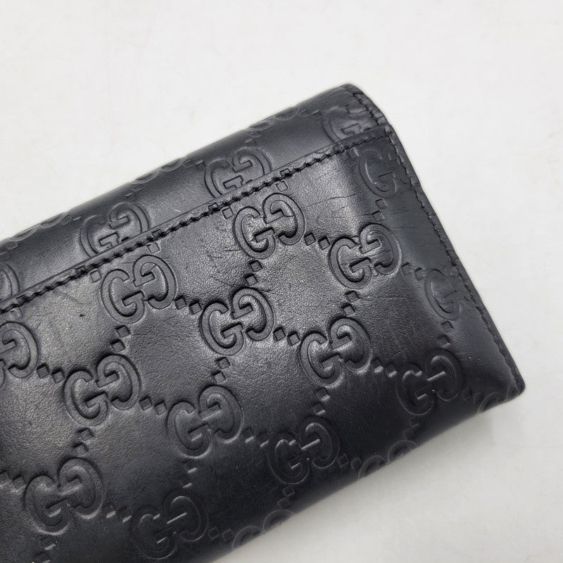 【中古品】【メンズ/レディース】 GUCCI グッチ 481727 2149 グッチ ドリアン グッチシマ ロングウォレット 長財布 181-260903-as-25-izu カラー：ブラック 万代Net店