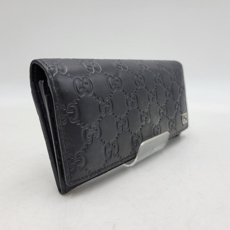 【中古品】【メンズ/レディース】 GUCCI グッチ 481727 2149 グッチ ドリアン グッチシマ ロングウォレット 長財布 181-260903-as-25-izu カラー：ブラック 万代Net店