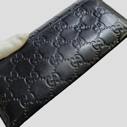 【中古品】【メンズ/レディース】 GUCCI グッチ 481727 2149 グッチ ドリアン グッチシマ ロングウォレット 長財布 181-260903-as-25-izu カラー：ブラック 万代Net店