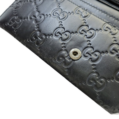 【中古品】【メンズ/レディース】 GUCCI グッチ 481727 2149 グッチ ドリアン グッチシマ ロングウォレット 長財布 181-260903-as-25-izu カラー：ブラック 万代Net店