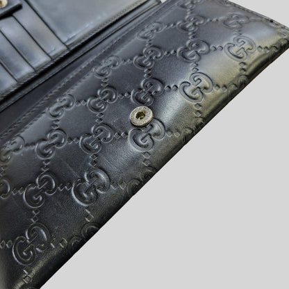 【中古品】【メンズ/レディース】 GUCCI グッチ 481727 2149 グッチ ドリアン グッチシマ ロングウォレット 長財布 181-260903-as-25-izu カラー：ブラック 万代Net店
