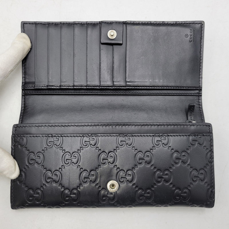 【中古品】【メンズ/レディース】 GUCCI グッチ 481727 2149 グッチ ドリアン グッチシマ ロングウォレット 長財布 181-260903-as-25-izu カラー：ブラック 万代Net店