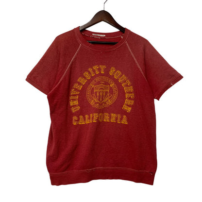 【現状渡し品】【メンズ】 USED UNIVERSITY SOUTHERN CALIFORNIA RAGLAN S S SWEAT SHIRT ラグラン ショートスリーブ スウェット シャツ トップス 半袖 146-260827-cs-03-izu サイズ：不明 カラー：レッド 万代Net店