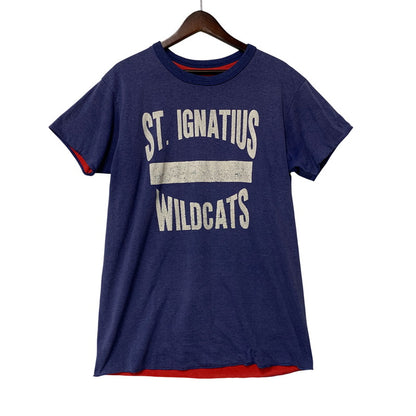 【中古品】【メンズ】 USED ST.IGNATIUS WILDCATS REVERSIBLE TEE リバーシブル Tシャツ トップス 半袖 146-260827-cs-02-izu サイズ：不明 カラー：ネイビー/レッド 万代Net店