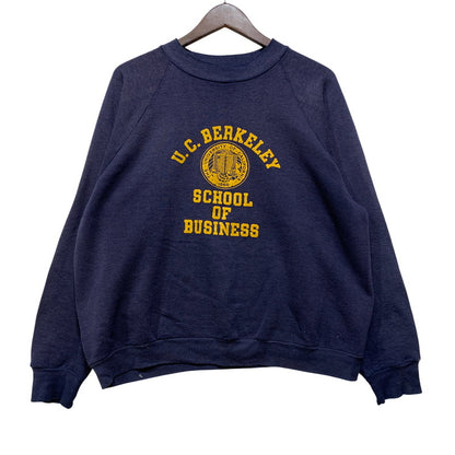 【中古品】【メンズ】 JERZEES BY RUSSELL ジャージーズ バイ ラッセル USA製 80’S U.C.BERKELEY RAGLAN LS SWEAT SHIRT ラグラン ロングスリーブ スウェット シャツ トップス 長袖 146-260905-cs-22-izu サイズ：L カラー：ネイビー 万代Net店