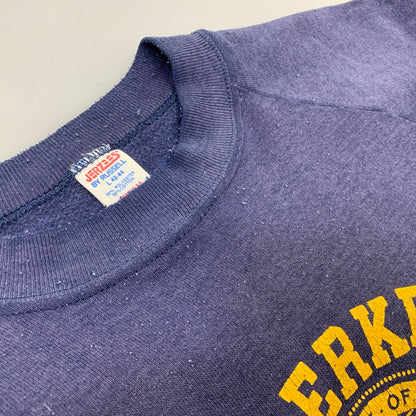 【中古品】【メンズ】 JERZEES BY RUSSELL ジャージーズ バイ ラッセル USA製 80’S U.C.BERKELEY RAGLAN LS SWEAT SHIRT ラグラン ロングスリーブ スウェット シャツ トップス 長袖 146-260905-cs-22-izu サイズ：L カラー：ネイビー 万代Net店