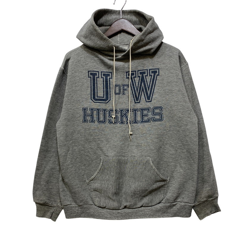 【中古品】【メンズ】 RUSSEL ラッセル 金タグ後期 U OF W HUSKIES PULLOVER HOODIE プルオーバー フーディー トップス 長袖 146-260827-cs-20-izu サイズ：M カラー：グレー 万代Net店