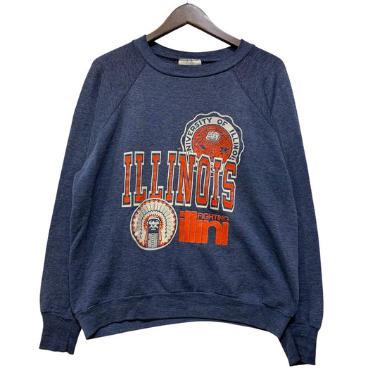 【現状渡し品】【メンズ】 HEALTHKNIT ヘルスニット ILLINOIS RAGLAN SWEAT SHIRT ラグラン スウェットシャツ USA製 146-260903-as-35-izu サイズ：L カラー：ネイビー系 万代Net店