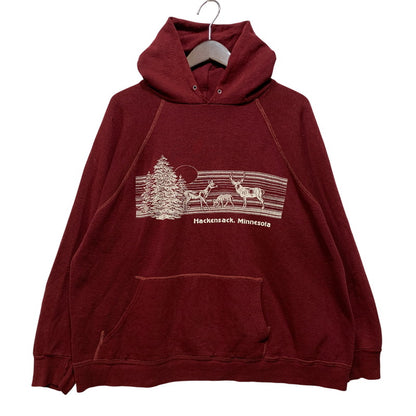 【現状渡し品】【メンズ】 SPORTSWEAR スポーツウェア MINNESOTA RAGLAN PULLOVER HOODIE ラグラン プルオーバー フーディー パーカー USA製 146-260903-as-36-izu サイズ：XL カラー：レッド系 万代Net店