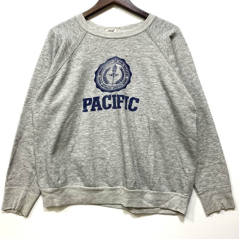 【中古品】【メンズ】 VINTAGE ヴィンテージ 推定70’S UNIVERSITY PACIFIC RAGLAN SWEATSHIRT ユニバーシティ パシフィック ラグラン スウェット シャツ トップス 146-260827-yn-09-izu サイズ：不明 カラー：グレー 万代Net店
