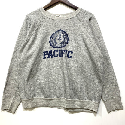 【中古品】【メンズ】 VINTAGE ヴィンテージ 推定70’S UNIVERSITY PACIFIC RAGLAN SWEATSHIRT ユニバーシティ パシフィック ラグラン スウェット シャツ トップス 146-260827-yn-09-izu サイズ：不明 カラー：グレー 万代Net店