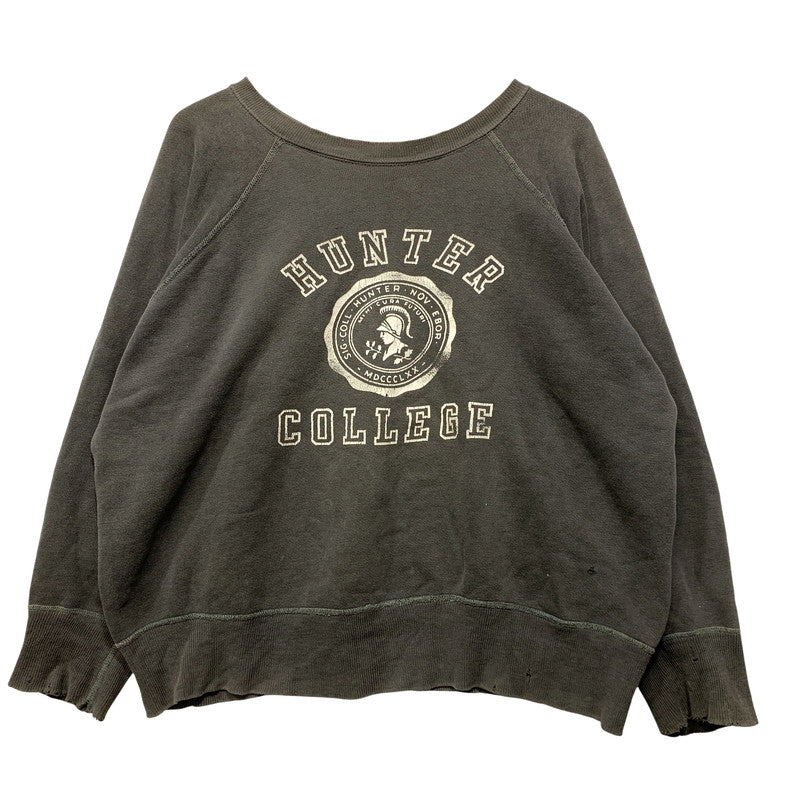 【現状渡し品】【メンズ】 VINTAGE 脇下ガゼット HUNTER COLLEGE RAGLAN SWEATSHIRT ラグラン スウェットシャツ トップス 長袖 146-260827-cs-15-izu サイズ：不明 カラー：チャコール 万代Net店