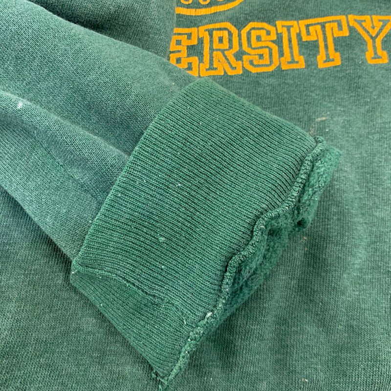 【中古品】【メンズ】 VELVA SHEEN ベルバシーン USA製 70～80’S WAYNE STATE UNIVERSITY RAGLAN SWEAT SHIRT ユニバーシティ ラグラン スウェット シャツ トップス 146-260827-yn-10-izu サイズ：L カラー：グリーン 万代Net店