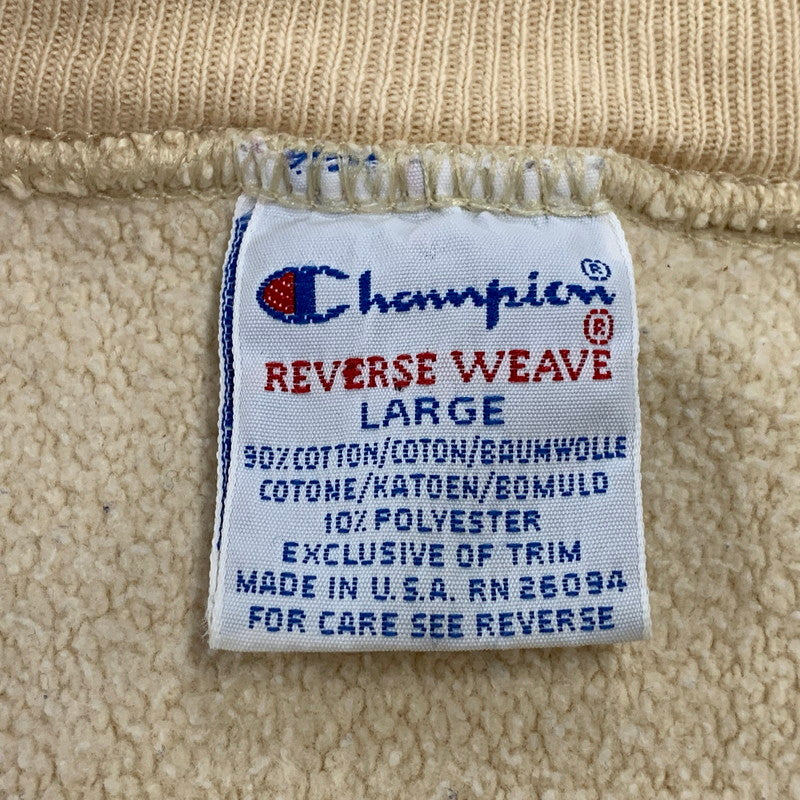 【中古品】【メンズ】 CHAMPION チャンピオン USA製 90’S IOWA REVERSE WEAVE SWEATSHIRT リバースウィーブ スウェットシャツ トップス 長袖 146-260827-cs-16-izu サイズ：L カラー：アイボリー 万代Net店