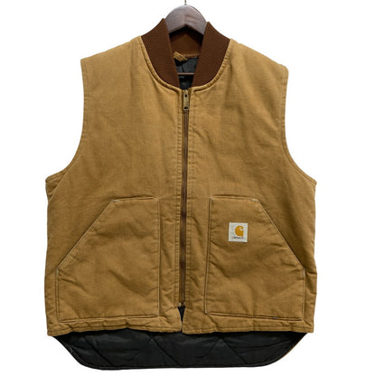【中古品】【メンズ】 CARHARTT カーハート UQ186 星タグ USA製 93年製 90S QUILTING LINER DUCK VEST キルティング ライナー ダック ベスト アウター 146-260827-cs-27-izu サイズ：L カラー：ブラウン 万代Net店