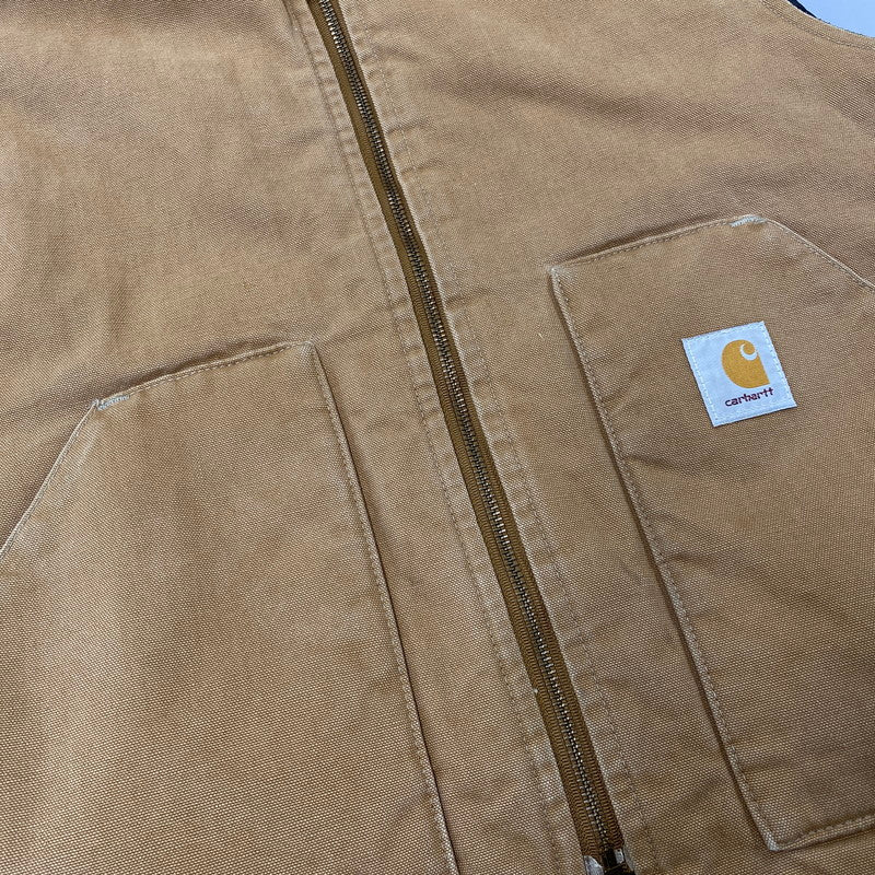 【中古品】【メンズ】 CARHARTT カーハート UQ186 星タグ USA製 93年製 90S QUILTING LINER DUCK VEST キルティング ライナー ダック ベスト アウター 146-260827-cs-27-izu サイズ：L カラー：ブラウン 万代Net店