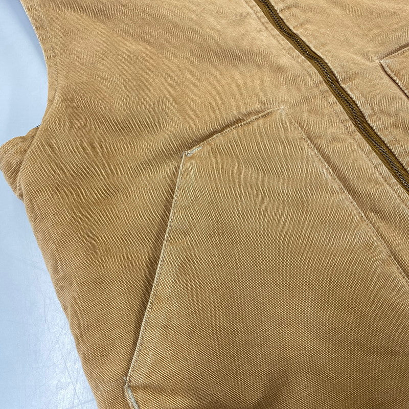 【中古品】【メンズ】 CARHARTT カーハート UQ186 星タグ USA製 93年製 90S QUILTING LINER DUCK VEST キルティング ライナー ダック ベスト アウター 146-260827-cs-27-izu サイズ：L カラー：ブラウン 万代Net店