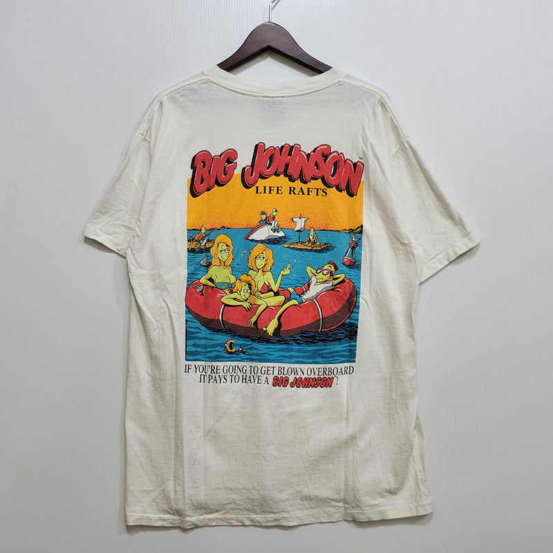 【中古品】【メンズ】 BIG JOHNSON ビッグ ジョンソン LIFE RAFTS TEE ライフラフツ Tシャツ トップス 半袖 146-260906-ya-09-izu サイズ：L カラー：ホワイト 万代Net店