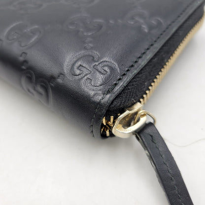 【中古品】【メンズ/レディース】 GUCCI グッチ 307980 グッチシマ ラウンド ファスナー 長財布 サイフ ウォレット 181-260826-ay-07-izu カラー：ブラック 万代Net店