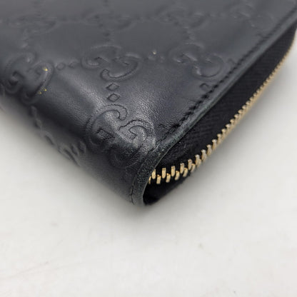 【中古品】【メンズ/レディース】 GUCCI グッチ 307980 グッチシマ ラウンド ファスナー 長財布 サイフ ウォレット 181-260826-ay-07-izu カラー：ブラック 万代Net店