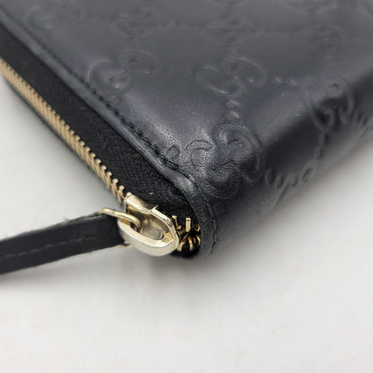 【中古品】【メンズ/レディース】 GUCCI グッチ 307980 グッチシマ ラウンド ファスナー 長財布 サイフ ウォレット 181-260826-ay-07-izu カラー：ブラック 万代Net店