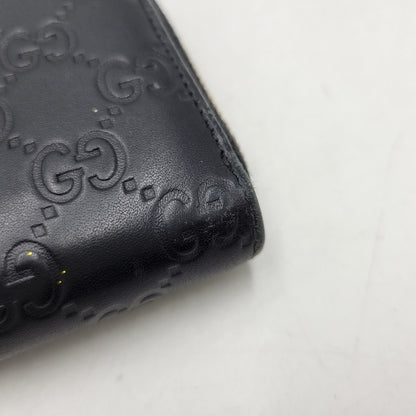 【中古品】【メンズ/レディース】 GUCCI グッチ 307980 グッチシマ ラウンド ファスナー 長財布 サイフ ウォレット 181-260826-ay-07-izu カラー：ブラック 万代Net店