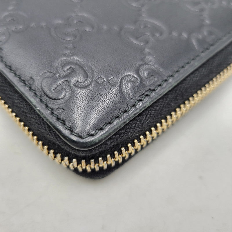 【中古品】【メンズ/レディース】 GUCCI グッチ 307980 グッチシマ ラウンド ファスナー 長財布 サイフ ウォレット 181-260826-ay-07-izu カラー：ブラック 万代Net店