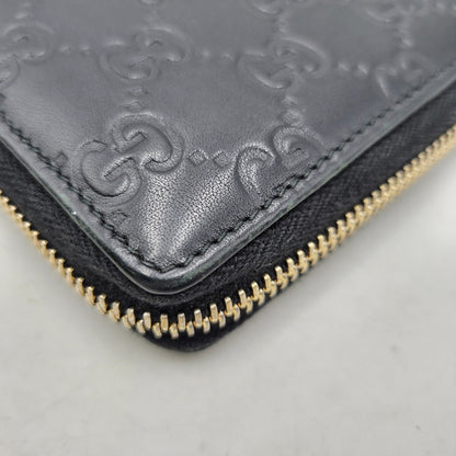 【中古品】【メンズ/レディース】 GUCCI グッチ 307980 グッチシマ ラウンド ファスナー 長財布 サイフ ウォレット 181-260826-ay-07-izu カラー：ブラック 万代Net店