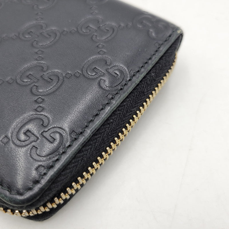 【中古品】【メンズ/レディース】 GUCCI グッチ 307980 グッチシマ ラウンド ファスナー 長財布 サイフ ウォレット 181-260826-ay-07-izu カラー：ブラック 万代Net店