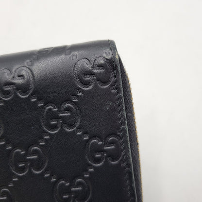 【中古品】【メンズ/レディース】 GUCCI グッチ 307980 グッチシマ ラウンド ファスナー 長財布 サイフ ウォレット 181-260826-ay-07-izu カラー：ブラック 万代Net店