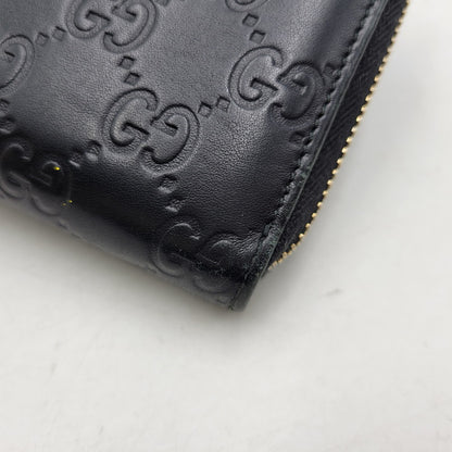 【中古品】【メンズ/レディース】 GUCCI グッチ 307980 グッチシマ ラウンド ファスナー 長財布 サイフ ウォレット 181-260826-ay-07-izu カラー：ブラック 万代Net店