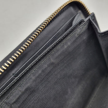 【中古品】【メンズ/レディース】 GUCCI グッチ 307980 グッチシマ ラウンド ファスナー 長財布 サイフ ウォレット 181-260826-ay-07-izu カラー：ブラック 万代Net店