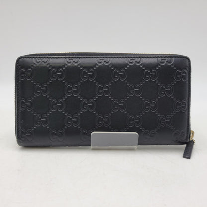 【中古品】【メンズ/レディース】 GUCCI グッチ 307980 グッチシマ ラウンド ファスナー 長財布 サイフ ウォレット 181-260826-ay-07-izu カラー：ブラック 万代Net店