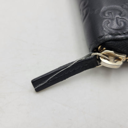 【中古品】【メンズ/レディース】 GUCCI グッチ 307980 グッチシマ ラウンド ファスナー 長財布 サイフ ウォレット 181-260826-ay-07-izu カラー：ブラック 万代Net店