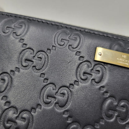 【中古品】【メンズ/レディース】 GUCCI グッチ 307980 グッチシマ ラウンド ファスナー 長財布 サイフ ウォレット 181-260826-ay-07-izu カラー：ブラック 万代Net店