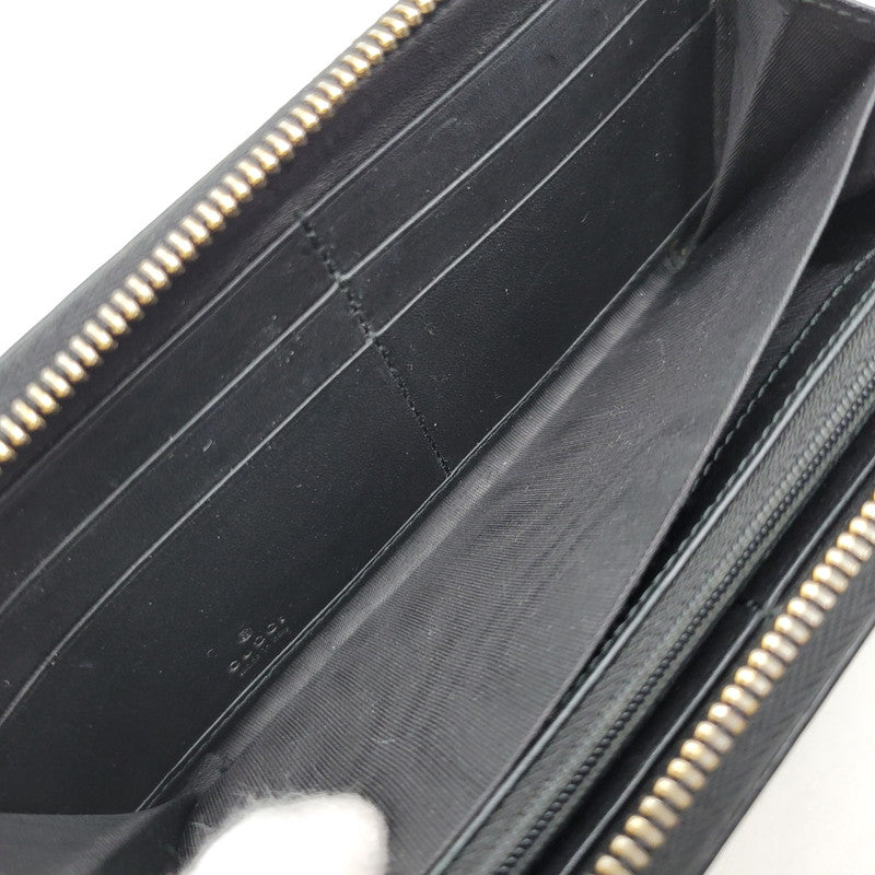 【中古品】【メンズ/レディース】 GUCCI グッチ 307980 グッチシマ ラウンド ファスナー 長財布 サイフ ウォレット 181-260826-ay-07-izu カラー：ブラック 万代Net店